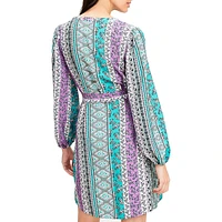 Floral Stripe Belted Mini Dress
