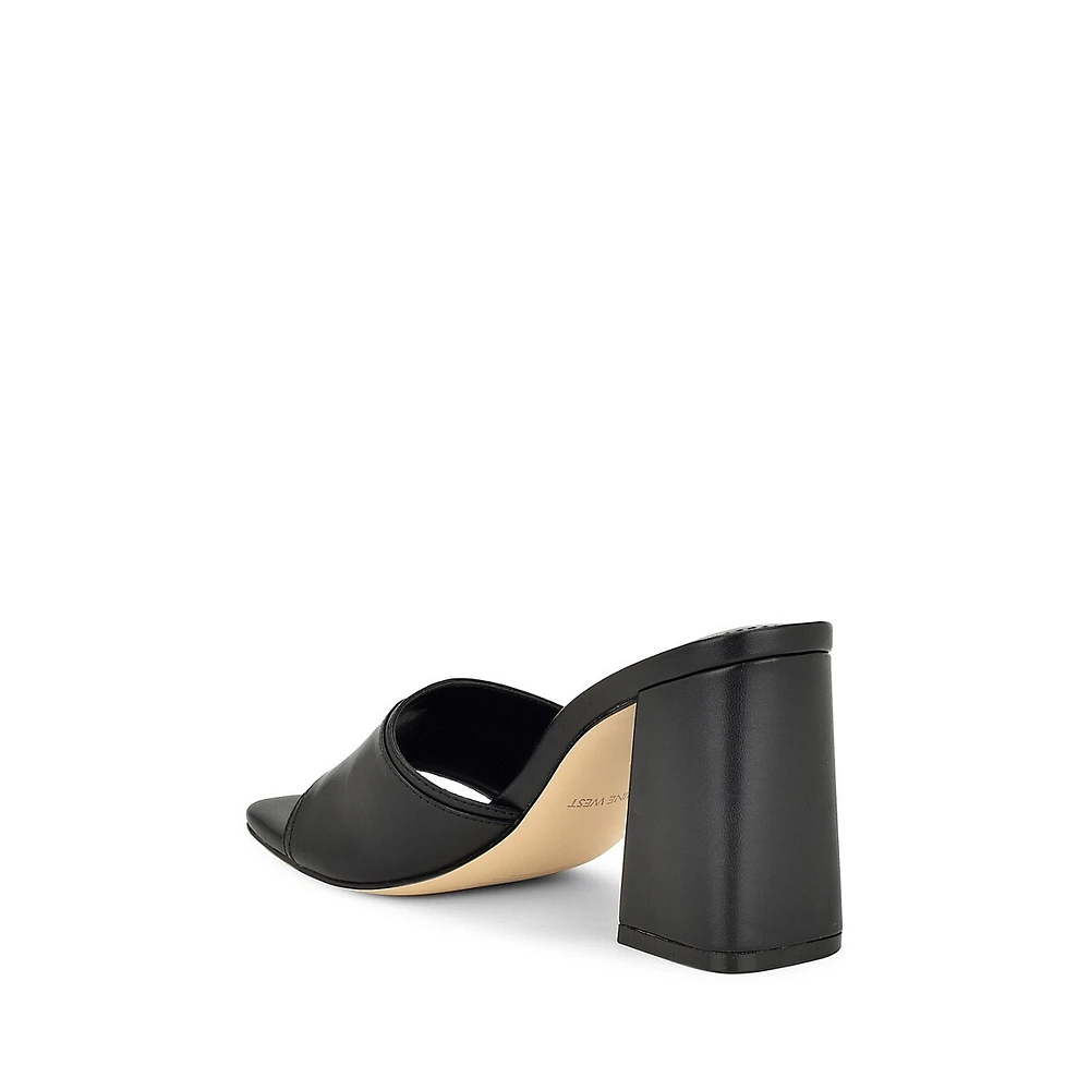 Iriss3 High-Heel Leather Slide Sandals