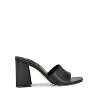Iriss3 High-Heel Leather Slide Sandals