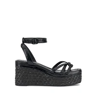 Loressa Leather Ankle-Strap Platform Sandals