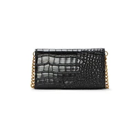 Kisho Croc-Embossed Leather Wallet-On-Chain