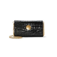 Kisho Croc-Embossed Leather Wallet-On-Chain