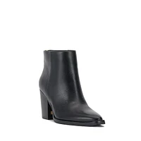 Polleah Back-Zip Leather Ankle Boots