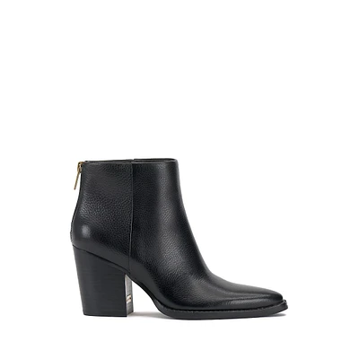 Polleah Back-Zip Leather Ankle Boots