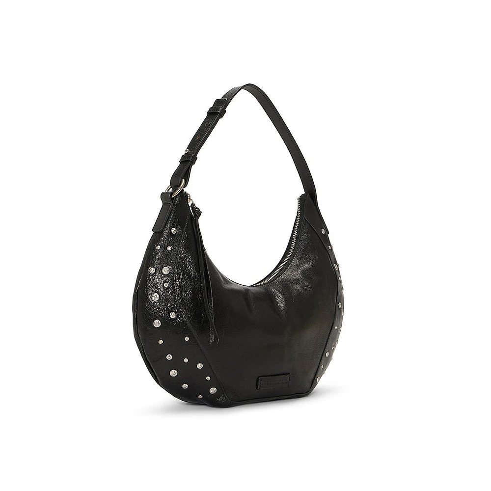 Ivla Studded Lather Shoulder Bag