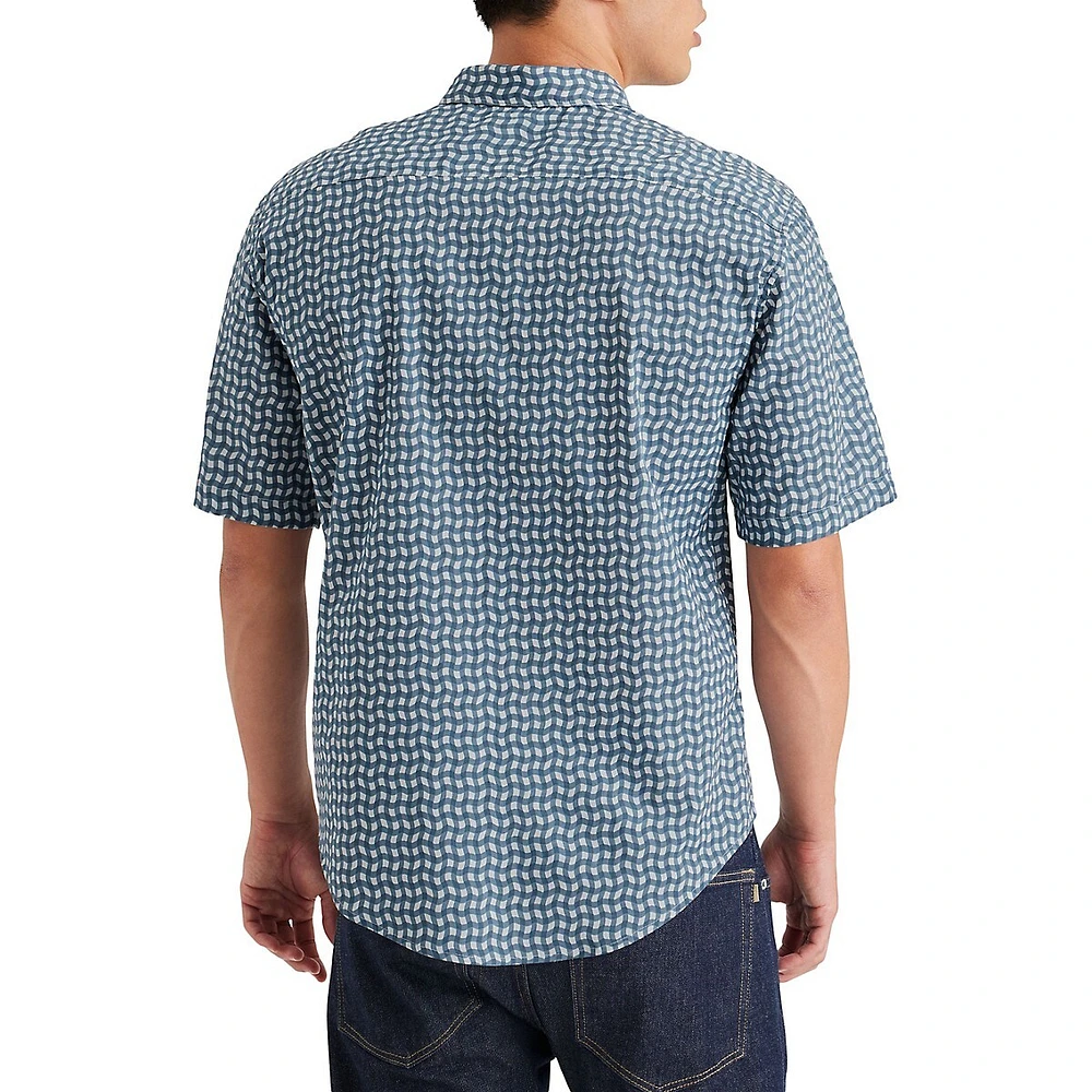 Regular-Fit Printed Short-Sleeve Casual Shirt