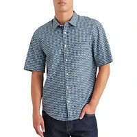 Regular-Fit Printed Short-Sleeve Casual Shirt