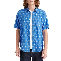 Regular-Fit Printed Short-Sleeve Casual Shirt