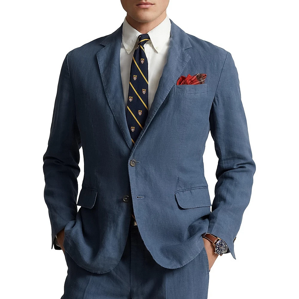 Modern-Fit Linen Suit Jacket