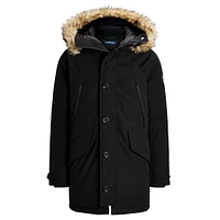 Faux-Fur-Trim Down Hooded Coat