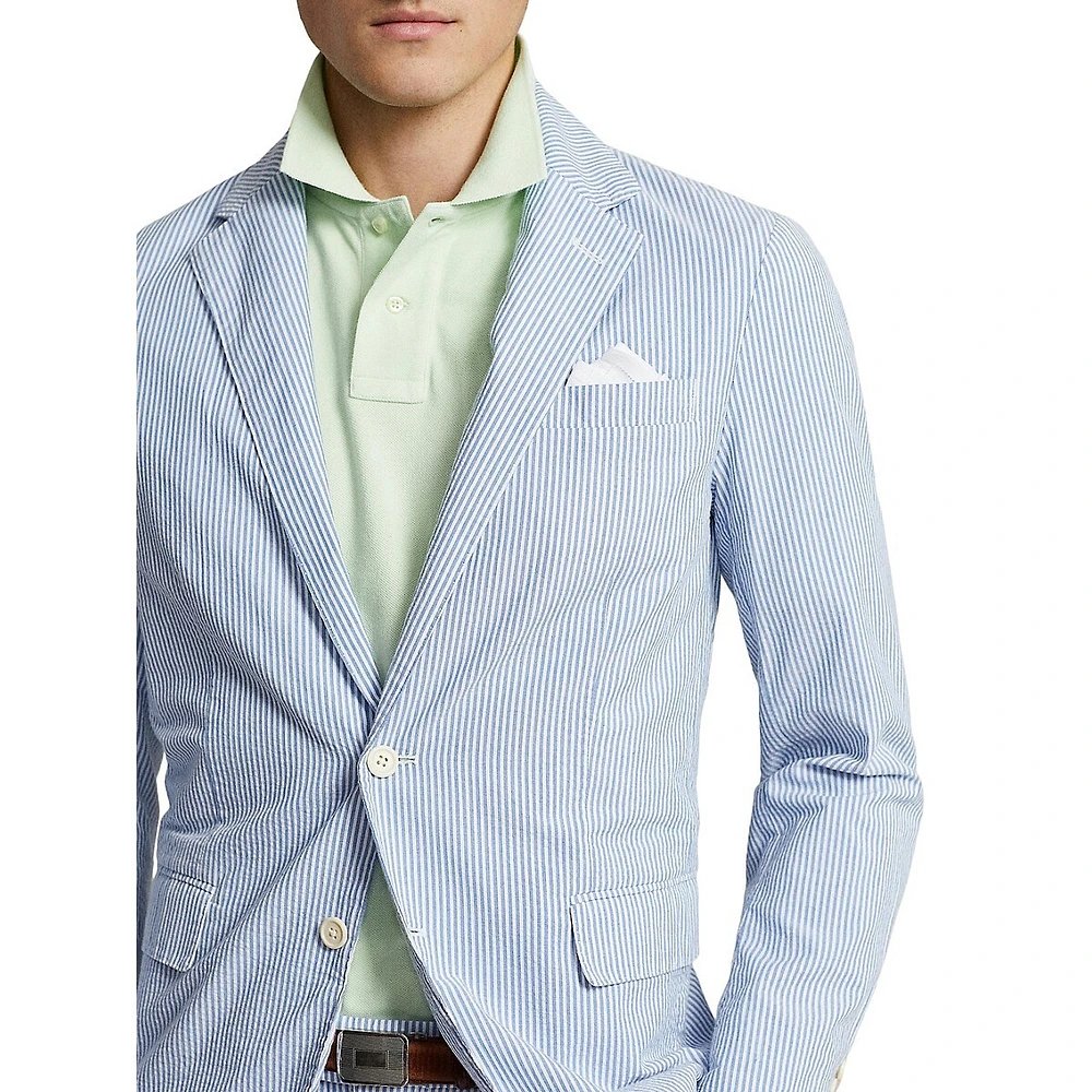 Modern-Fit Seersucker Suit Jacket