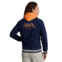 Triple-Pony Fleece Baseball Jacket