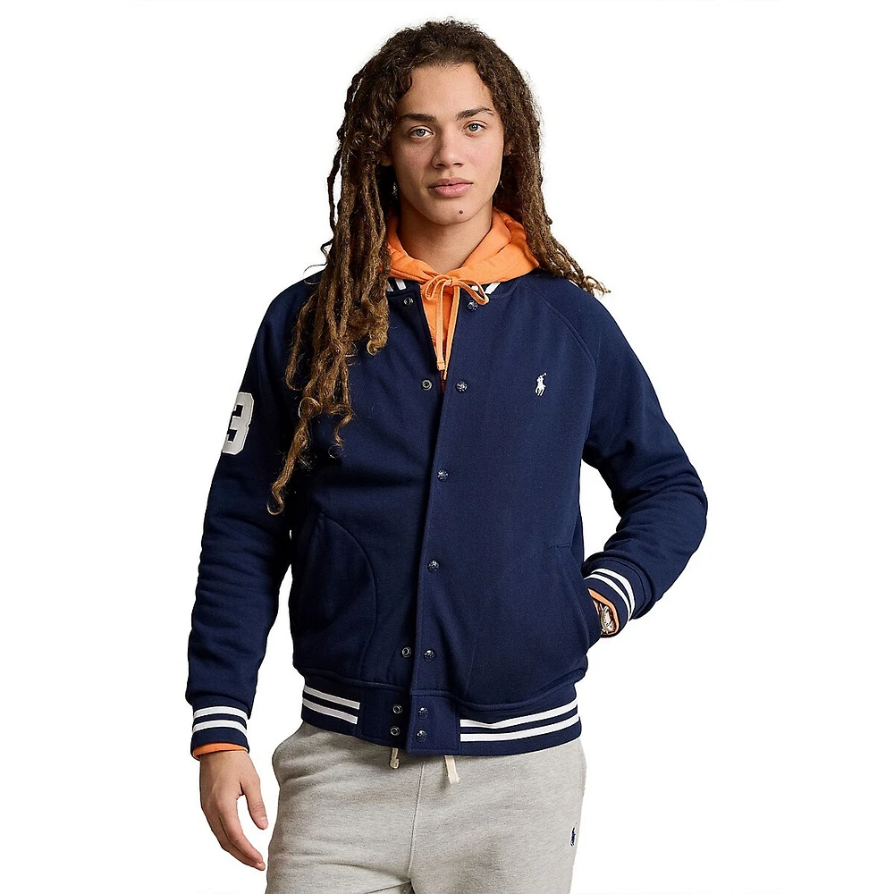 Triple-Pony Fleece Baseball Jacket