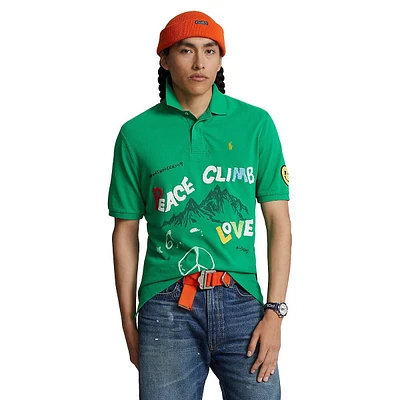 Classic-Fit Peace Climb Love Polo Shirt