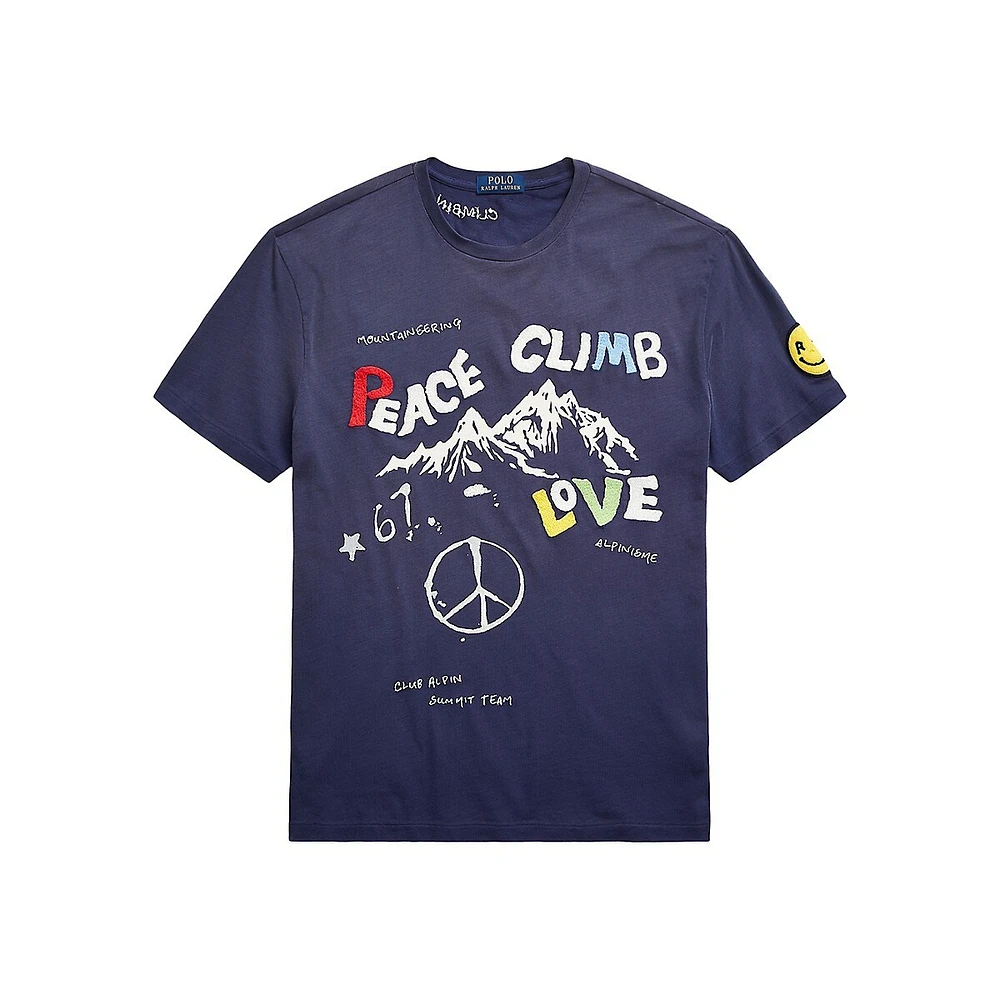 Classic-Fit Peace Climb Love T-Shirt