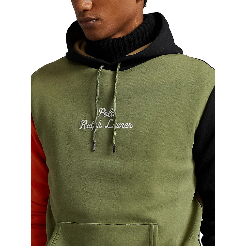 Colourblocked Logo Double-Knit Hoodie