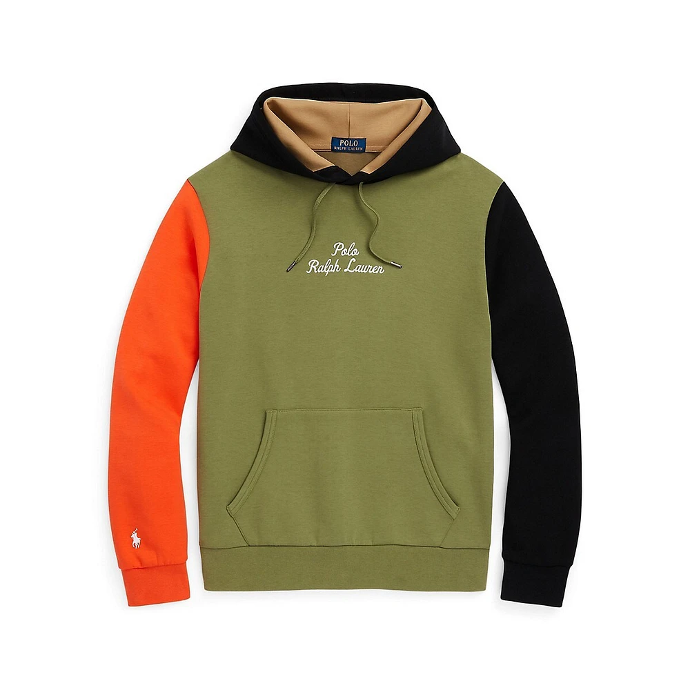 Colourblocked Logo Double-Knit Hoodie