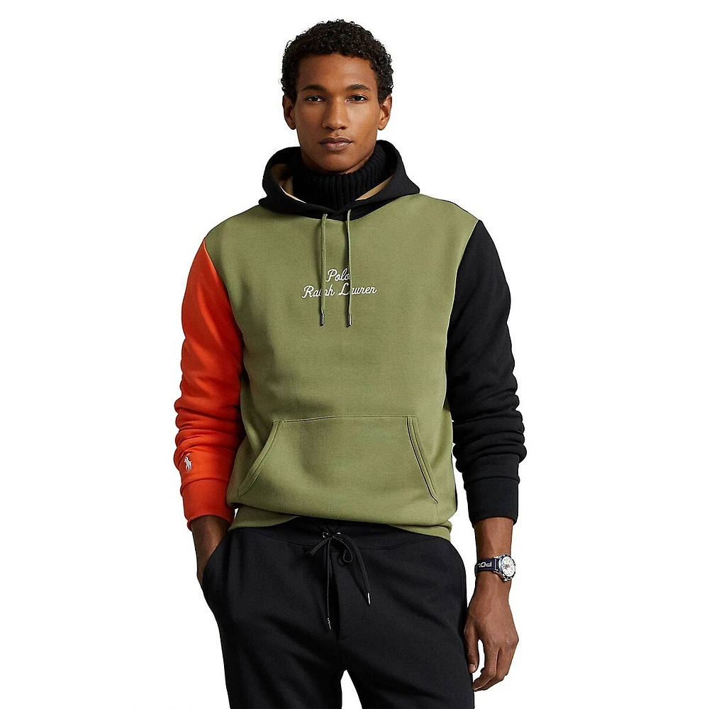 Colourblocked Logo Double-Knit Hoodie