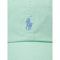 Embroidered Pony Cotton Chino Ball Cap