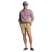 Straight-Fit Cotton & Linen Chino Shorts