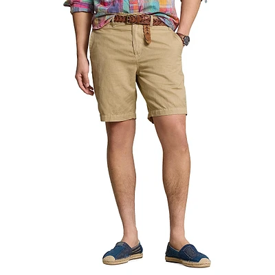 Straight-Fit Cotton & Linen Chino Shorts