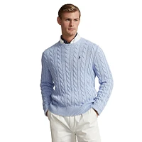 Regular-Fit Cable-Knit Cotton Sweater