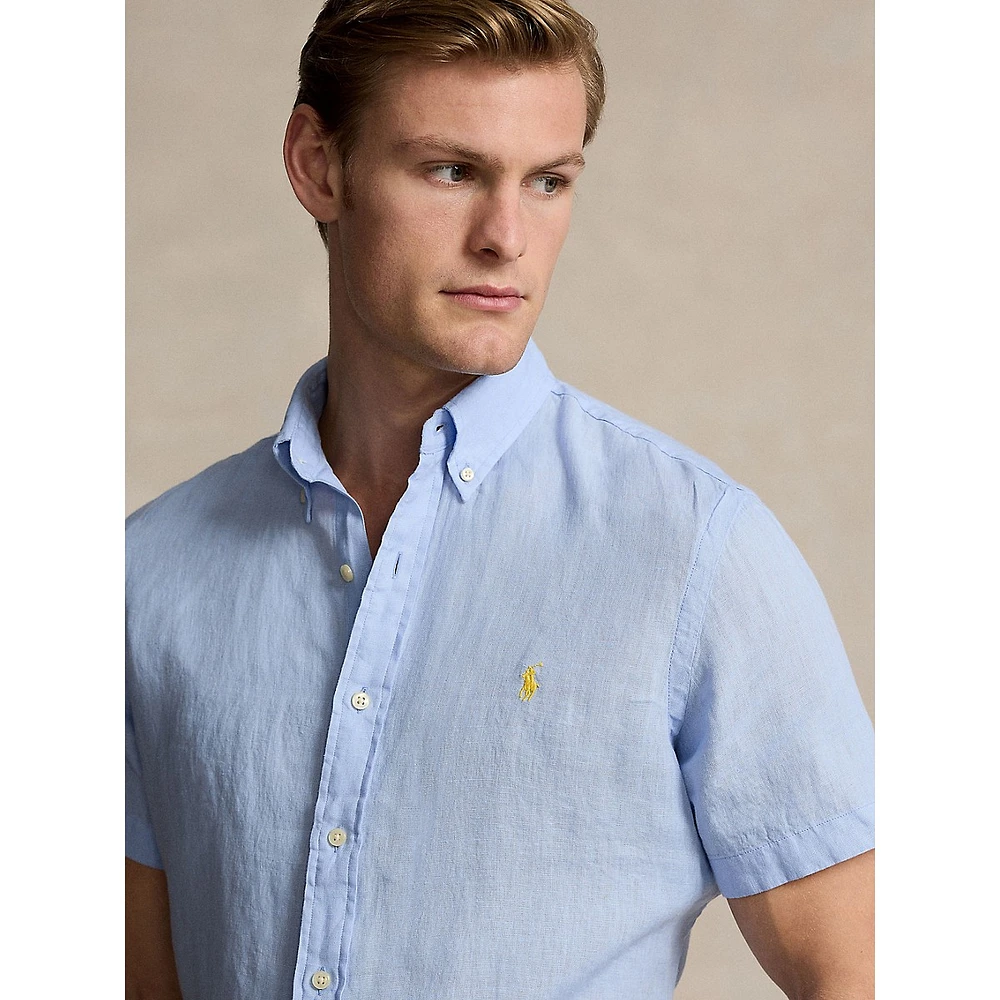 Logo Embroidered Button-Down Shirt