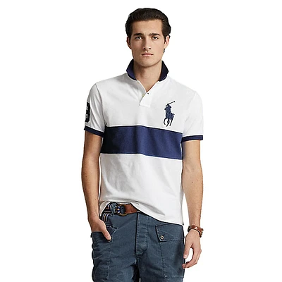 Custom Slim Fit Big Pony Mesh Polo Shirt