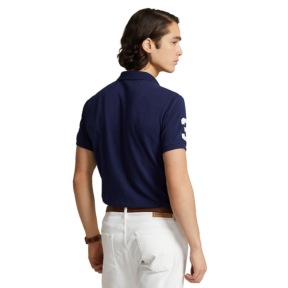 Custom Slim Fit Big Pony Mesh Polo Shirt