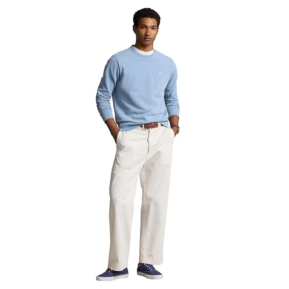 Sweat-shirt ras du cou en tissu éponge bouclé