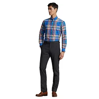 Classic-Fit Plaid Performance Oxford Shirt