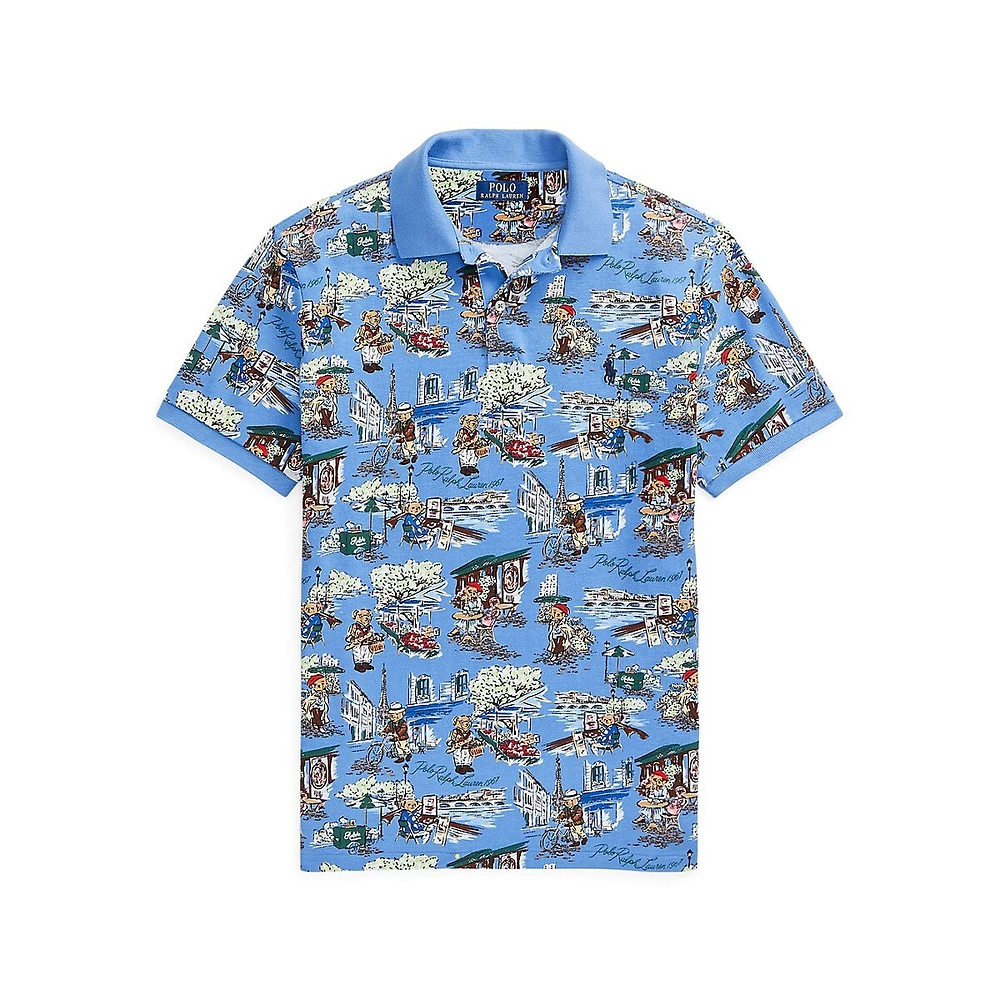 Classic-Fit Polo Bear Mesh Shirt