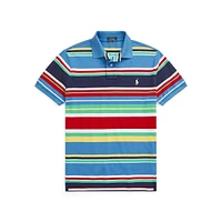 Classic-Fit Striped Mesh Polo Shirt