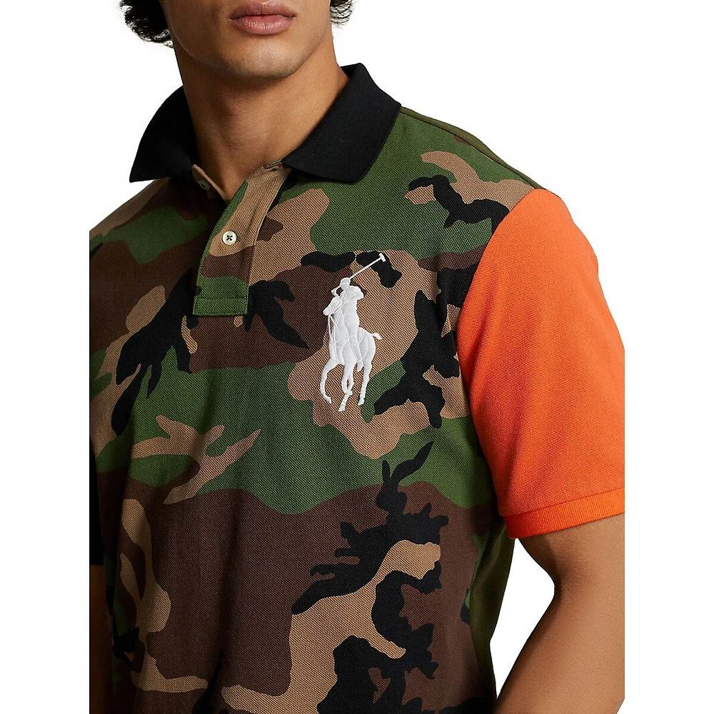 Custom Slim Fit Big Pony Mesh Polo Shirt