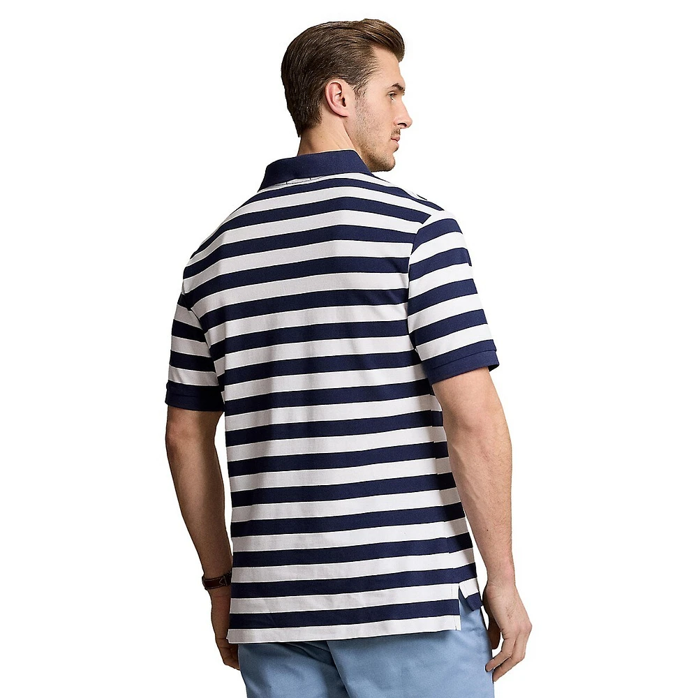 Big & Tall Striped Mesh Polo Shirt