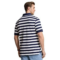 Big & Tall Striped Mesh Polo Shirt