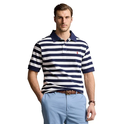 Big & Tall Striped Mesh Polo Shirt