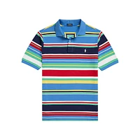 Big & Tall Striped Mesh Polo Shirt