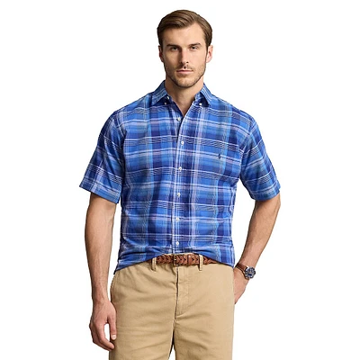 Big & Tall Plaid Oxford Short-Sleeve Shirt