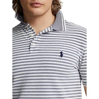 Custom Slim-Fit Striped Stretch Mesh Polo Shirt