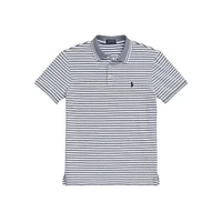 Custom Slim-Fit Striped Stretch Mesh Polo Shirt