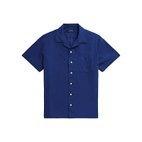 Classic-Fit Linen-Cotton Camp Shirt