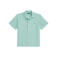 Classic-Fit Linen-Cotton Camp Shirt