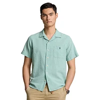 Classic-Fit Linen-Cotton Camp Shirt