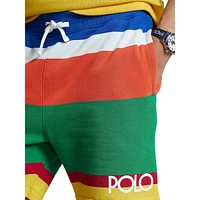 6-Inch Logo Striped Fleece Shorts