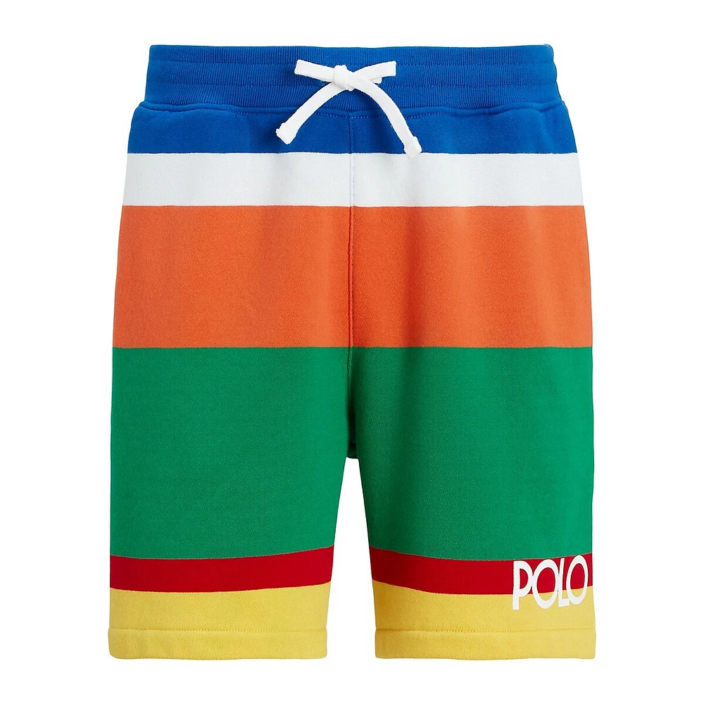 6-Inch Logo Striped Fleece Shorts