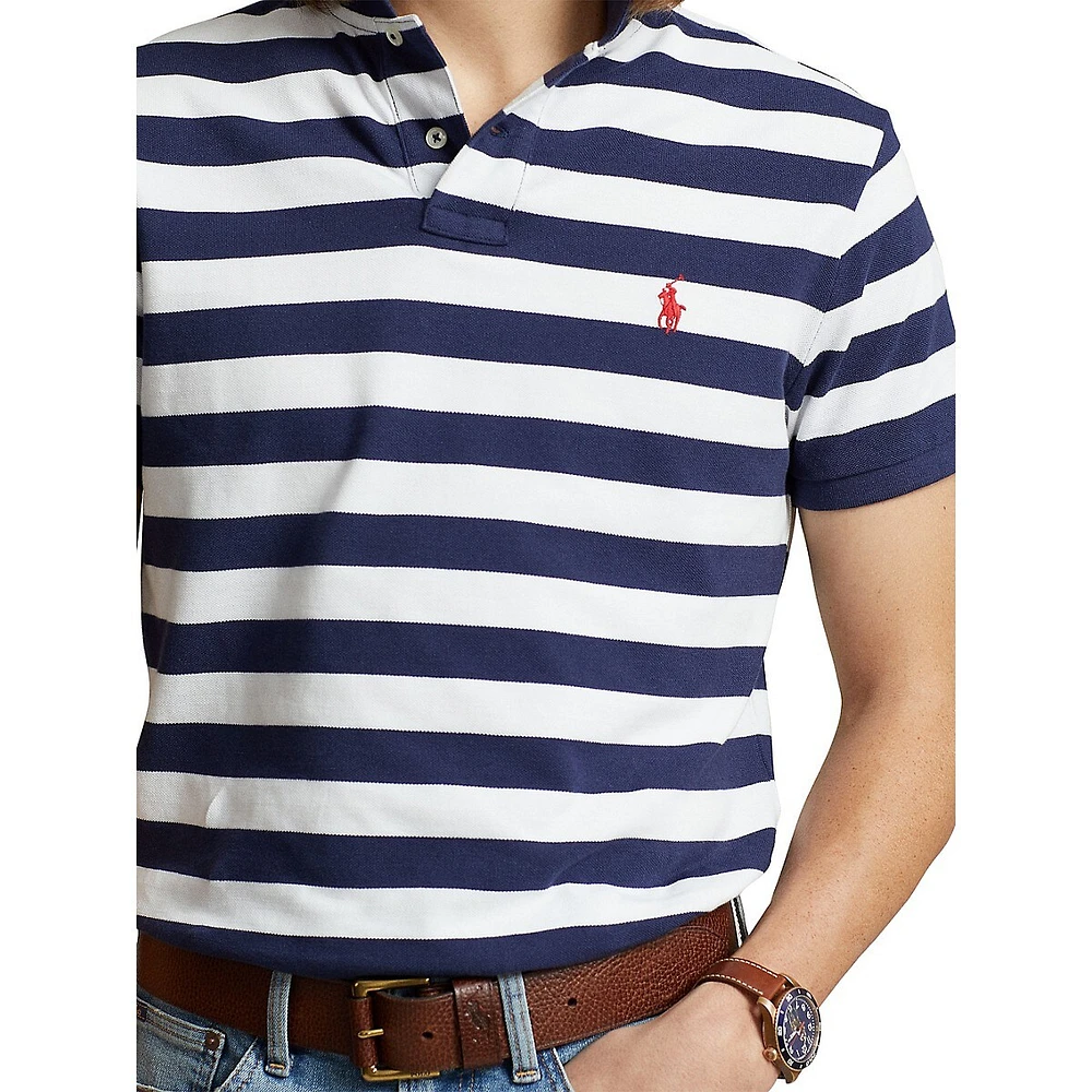 Polo de coupe classique en piqué à rayures