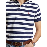 Classic-Fit Striped Mesh Polo Shirt