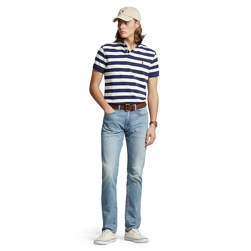 Polo de coupe classique en piqué à rayures