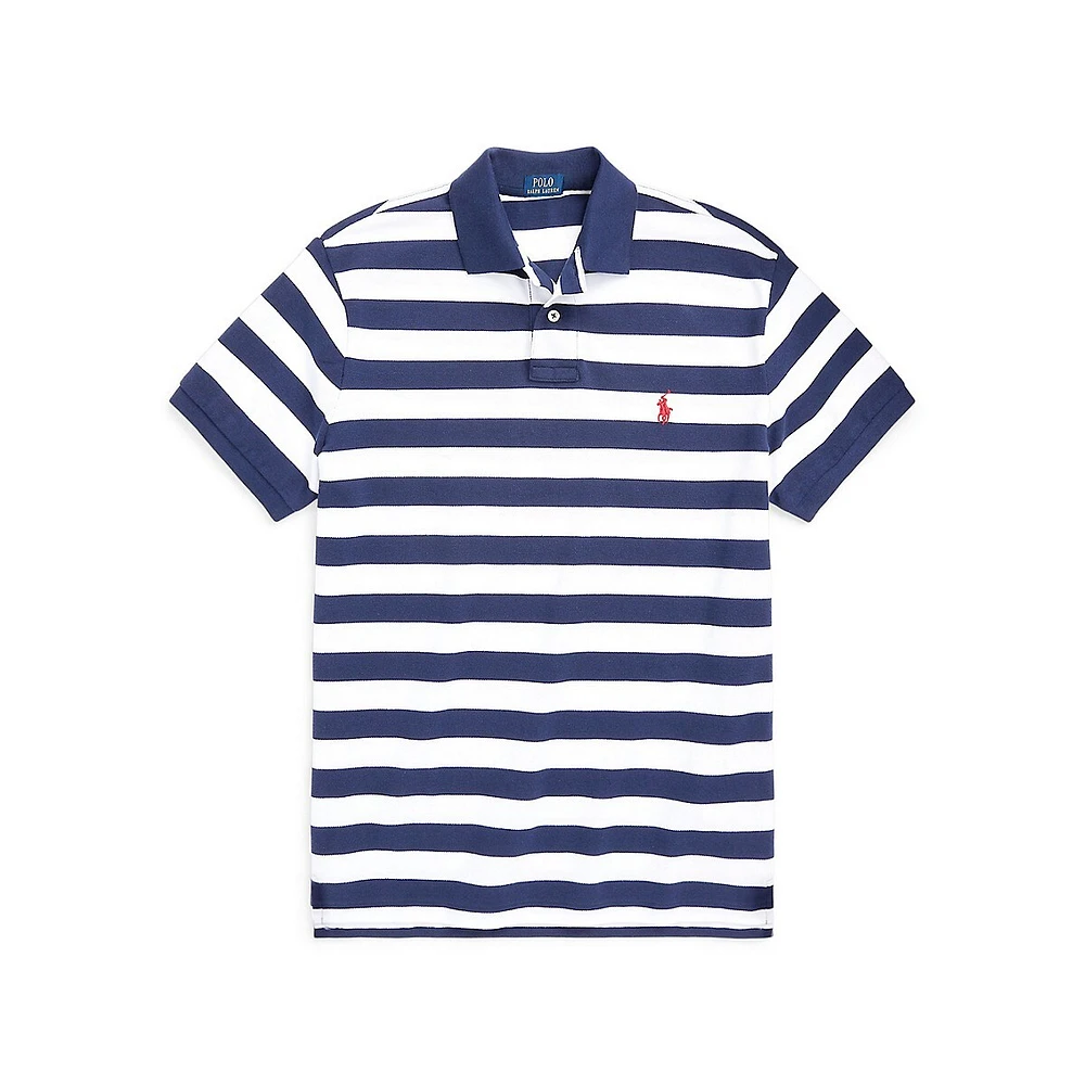 Polo de coupe classique en piqué à rayures